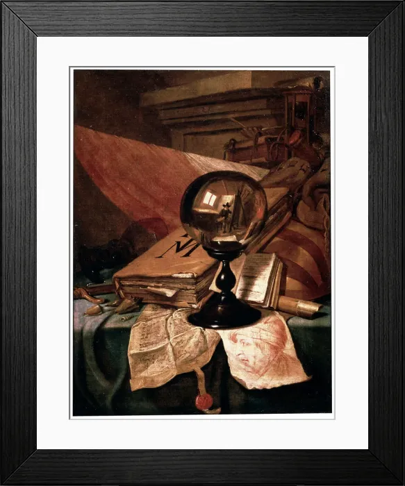 Framed Print : Vanitas, 17th century. Artist: Vincent Laurentz van der Vinne I