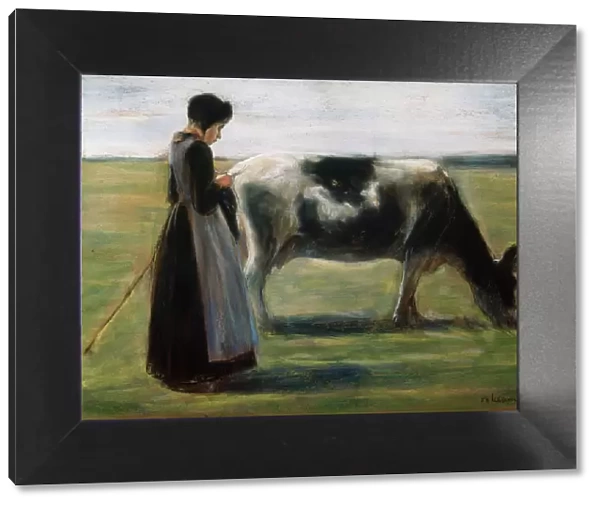 Girl with Cow, 19th century. Artist: Max Liebermann