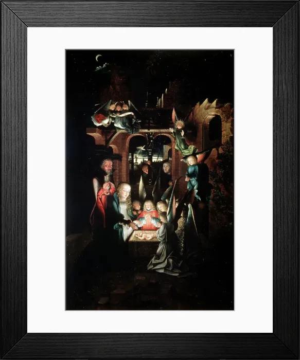 Framed Print : The Nativity of Christ (The Holy Night), early 16th century Artist: Jan Joest Framed Print : The Nativity of Christ (The Holy Night), early 16th century Artist: Jan Joest