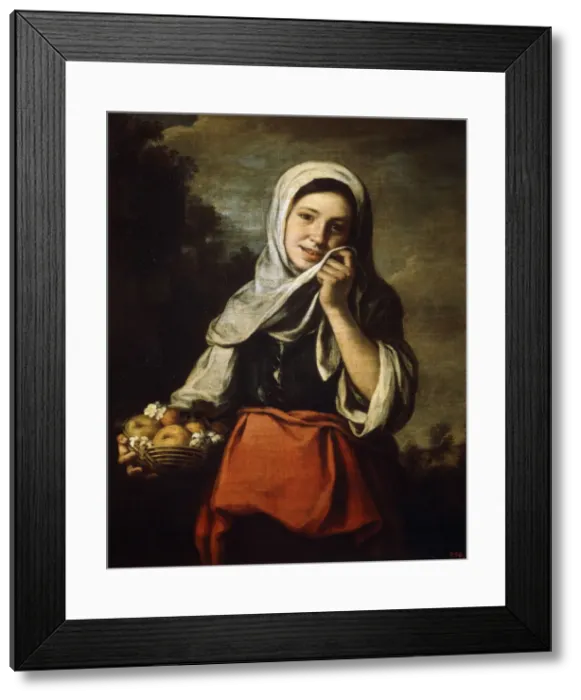 Framed Print : Girl Selling Fruit, c1650-c1660. Artist: Bartolome Esteban Murillo Framed Print : Girl Selling Fruit, c1650-c1660. Artist: Bartolome Esteban Murillo