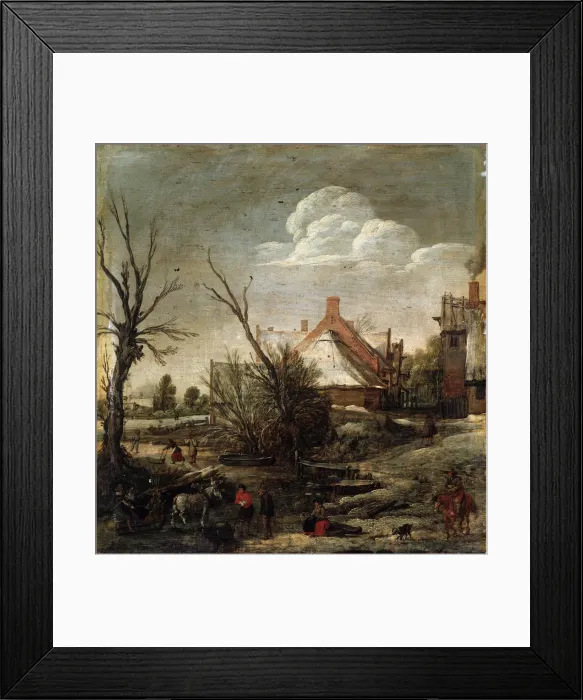 Framed Print : Winter, 17th century. Artist: Esaias van de Velde Framed Print : Winter, 17th century. Artist: Esaias van de Velde