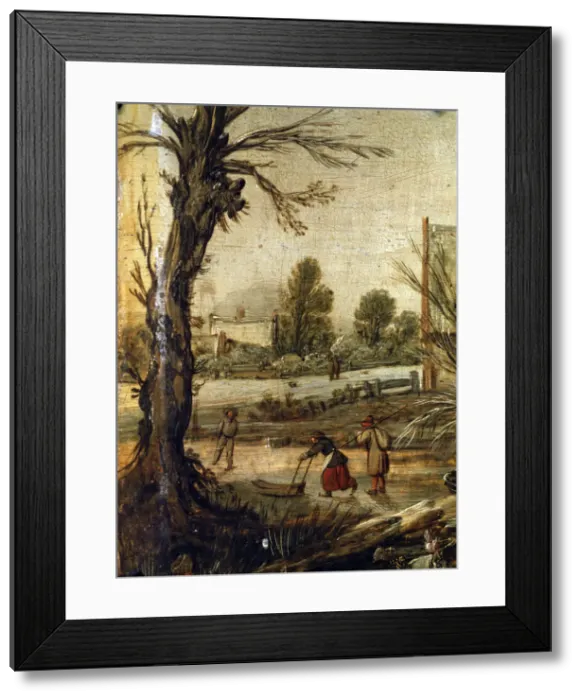 Framed Print : Winter, 17th century. Artist: Esaias van de Velde Framed Print : Winter, 17th century. Artist: Esaias van de Velde