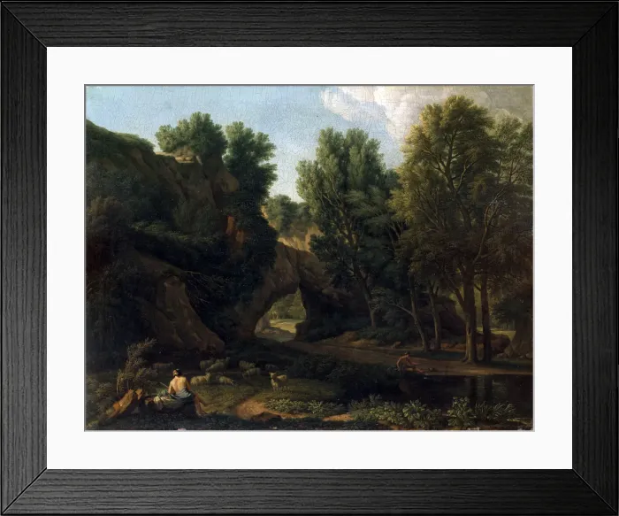 Framed Print : Landscape, late 17th or early 18th century. Artist: Isaac de Moucheron Framed Print : Landscape, late 17th or early 18th century. Artist: Isaac de Moucheron