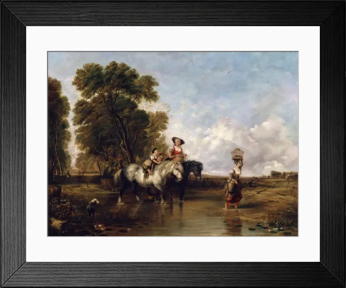 Framed Print : Through a Ford, 19th century. Artist: William Shayer Framed Print : Through a Ford, 19th century. Artist: William Shayer