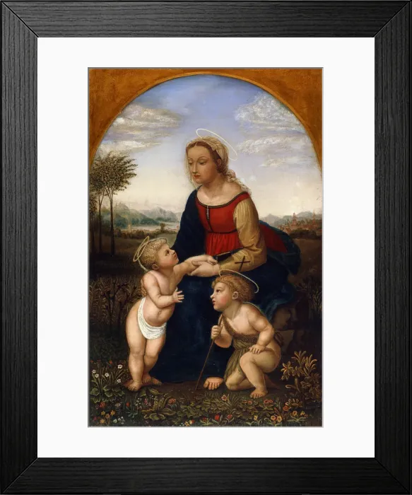 Framed Print : Virgin and Child with John the Baptist as a Boy, early 19th century. Artist: Franz Pforr Framed Print : Virgin and Child with John the Baptist as a Boy, early 19th century. Artist: Franz Pforr