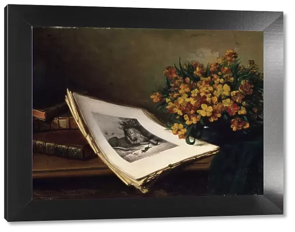 Still Life with a Lithograph, 19th century. Artist: Ferdinand Wagner the elder