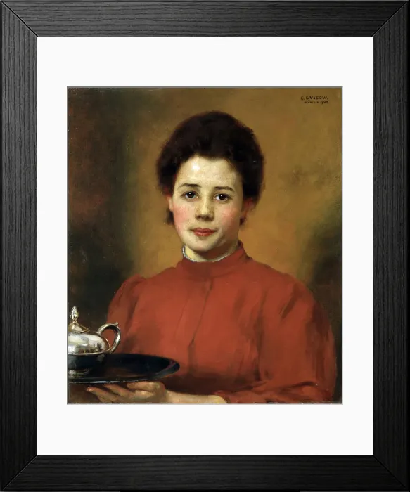 Framed Print : A Woman in Red, 1904. Artist: Karl Gusov Framed Print : A Woman in Red, 1904. Artist: Karl Gusov