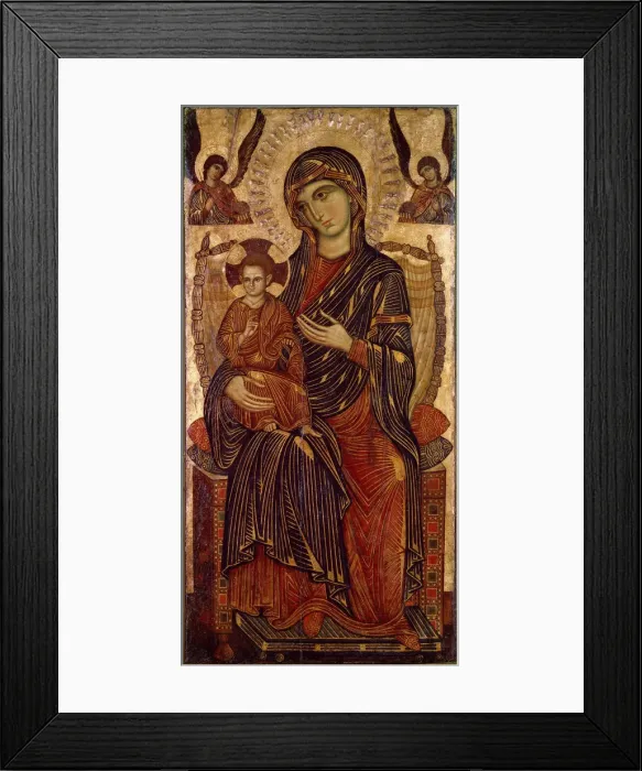 Framed Print : Virgin and Child Enthroned, c1280. Artist: Pisan Master Framed Print : Virgin and Child Enthroned, c1280. Artist: Pisan Master