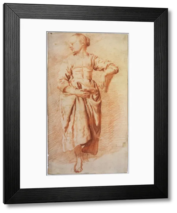 Framed Print : Woman in Peasant Dress, early 1670s. Artist: Adriaen van de Velde Framed Print : Woman in Peasant Dress, early 1670s. Artist: Adriaen van de Velde