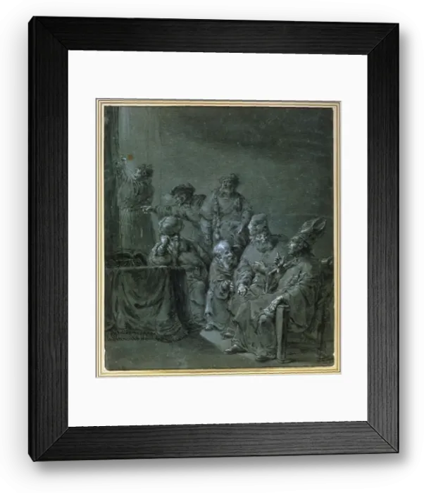 Framed Print : A Biblical Subject, 17th century. Artist: Leonard Bramer Framed Print : A Biblical Subject, 17th century. Artist: Leonard Bramer