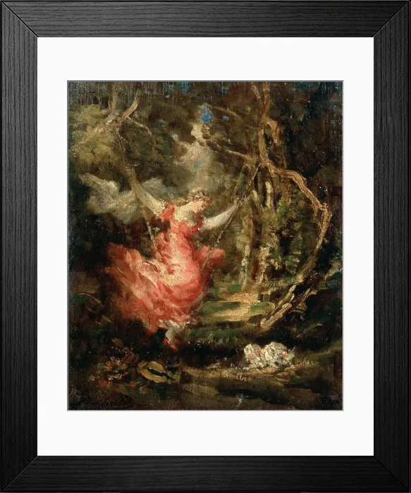 Framed Print : On the Swing, 19th century Framed Print : On the Swing, 19th century