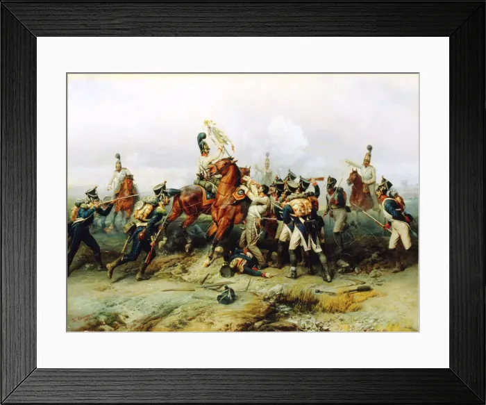 Framed Print : The Exploit of the Mounted regiment in the Battle of Austerlitz, 1884 Framed Print : The Exploit of the Mounted regiment in the Battle of Austerlitz, 1884