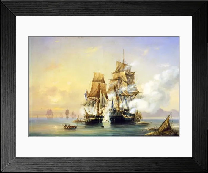 Framed Print : The Russian Cutter Mercury captures Swedish 40-gun frigate Venus on May 21st, 1789, 1845 Framed Print : The Russian Cutter Mercury captures Swedish 40-gun frigate Venus on May 21st, 1789, 1845