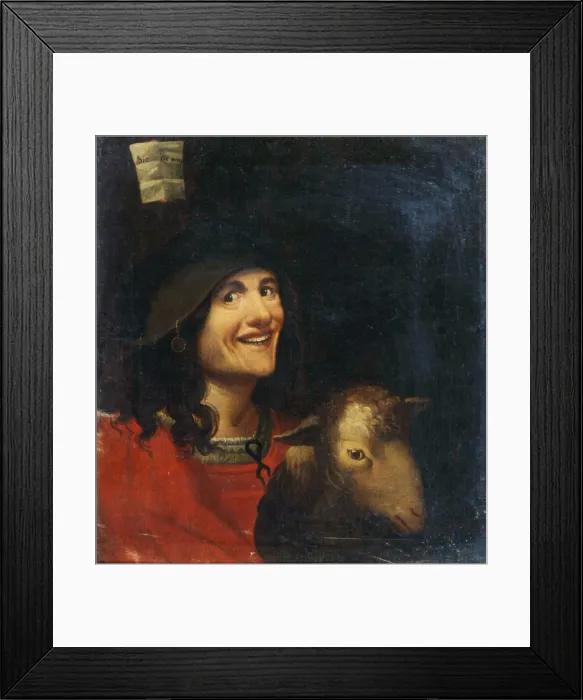 Framed Print : Peasant with a Sheep Framed Print : Peasant with a Sheep