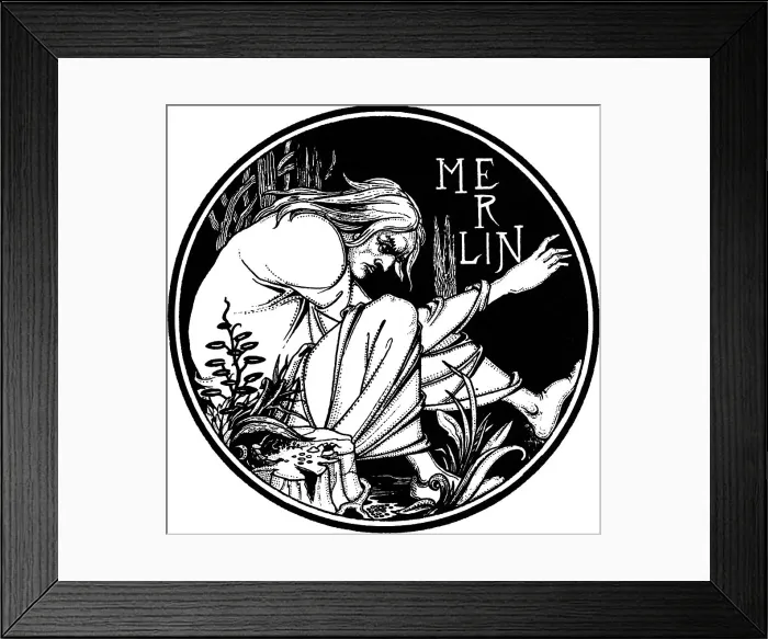 Framed Print : Merlin. Illustration to the book Le Morte d Arthur by Sir Thomas Malory, 1893-1894 Framed Print : Merlin. Illustration to the book Le Morte d Arthur by Sir Thomas Malory, 1893-1894
