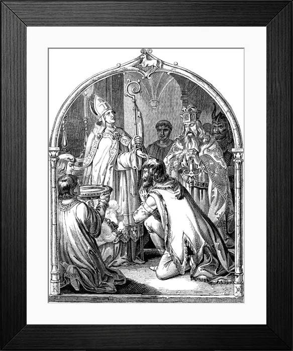 Framed Print : Baptism of Saxon leader Widukind, 1840 Framed Print : Baptism of Saxon leader Widukind, 1840