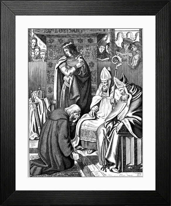 Framed Print : Louis the Pious making penance at Attigny in 822, 1840 Framed Print : Louis the Pious making penance at Attigny in 822, 1840