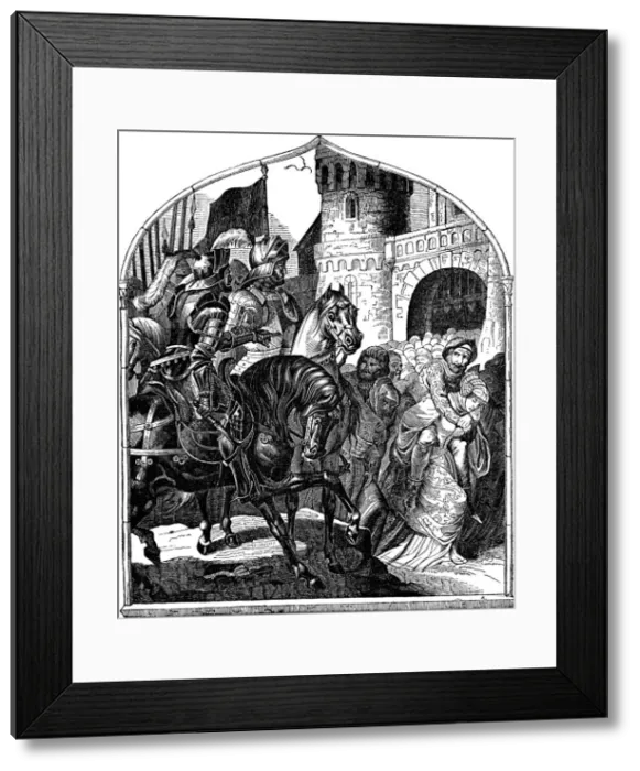 Framed Print : The siege of Weinsbergs castle and the loyal women 1140, 1840 Framed Print : The siege of Weinsbergs castle and the loyal women 1140, 1840
