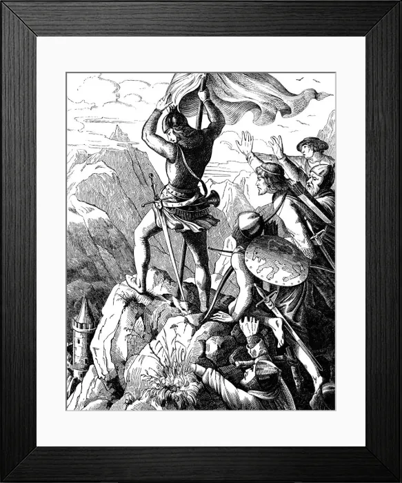 Framed Print : Otto I of Bavaria prevents a defeat of Emperor near Verona, 1840 Framed Print : Otto I of Bavaria prevents a defeat of Emperor near Verona, 1840