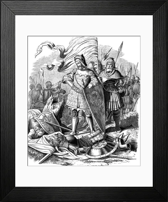 Framed Print : Rudolph I on batllefield after the victory over Ottokar, 1840 Framed Print : Rudolph I on batllefield after the victory over Ottokar, 1840