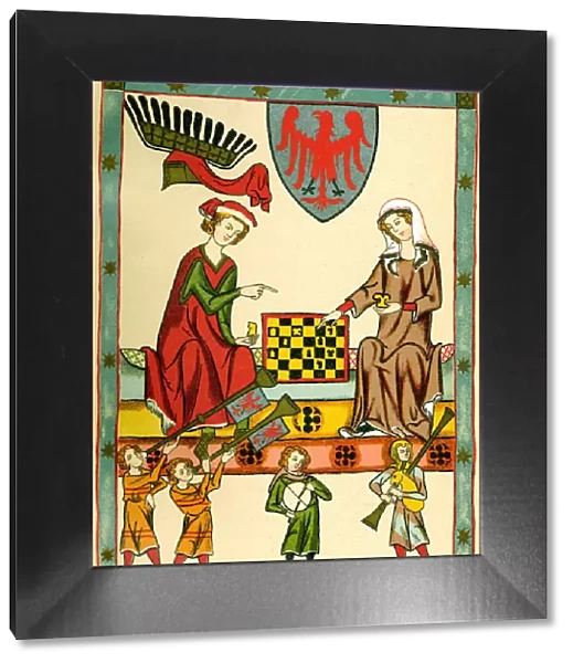 Margrave Otto IV of Brandenburg Playing Chess (From the Codex Manesse), c1300