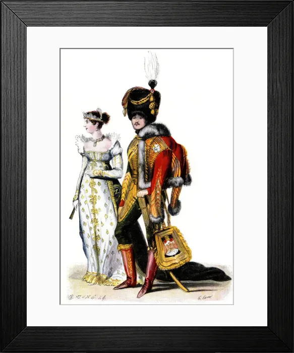 Framed Print : Court dress at the time of the French First Empire, 1807 Framed Print : Court dress at the time of the French First Empire, 1807