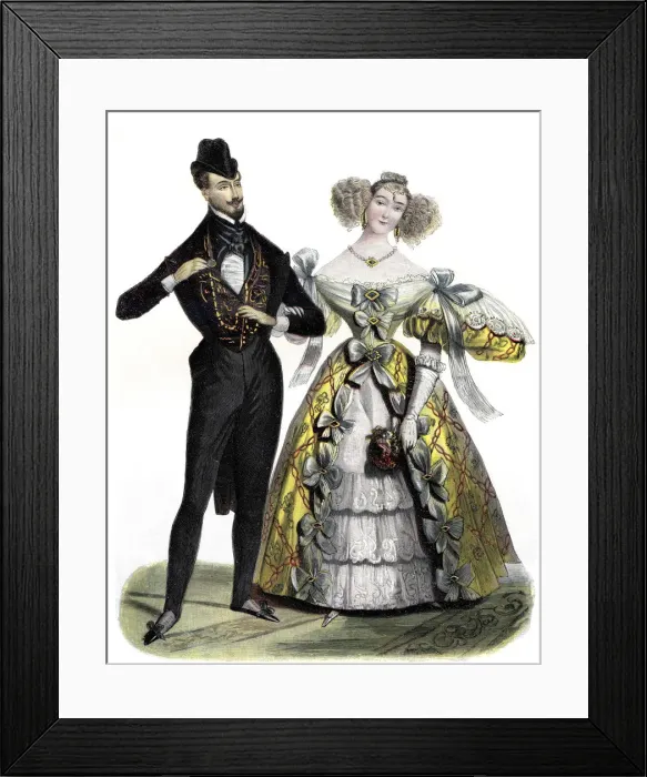 Framed Print : Paris ball dress from the year 1830 Framed Print : Paris ball dress from the year 1830