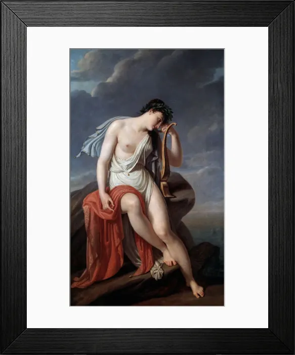 Framed Print : Sappho on the Lefkadas Cliff, early 19th century Framed Print : Sappho on the Lefkadas Cliff, early 19th century