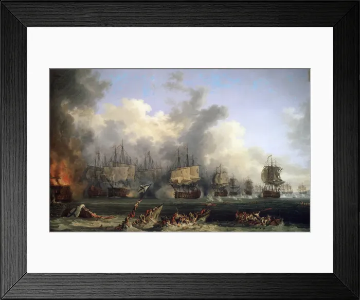 Framed Print : The Sinking of the Russian Battleship St. Evstafius in the naval Battle of Chesma, 1771 Framed Print : The Sinking of the Russian Battleship St. Evstafius in the naval Battle of Chesma, 1771