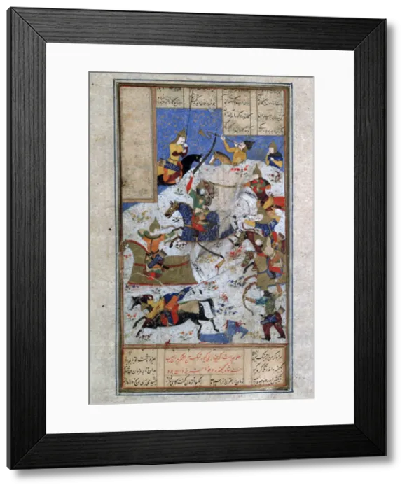 Framed Print : The Battle between Iranians and Turanians, 16th century Framed Print : The Battle between Iranians and Turanians, 16th century