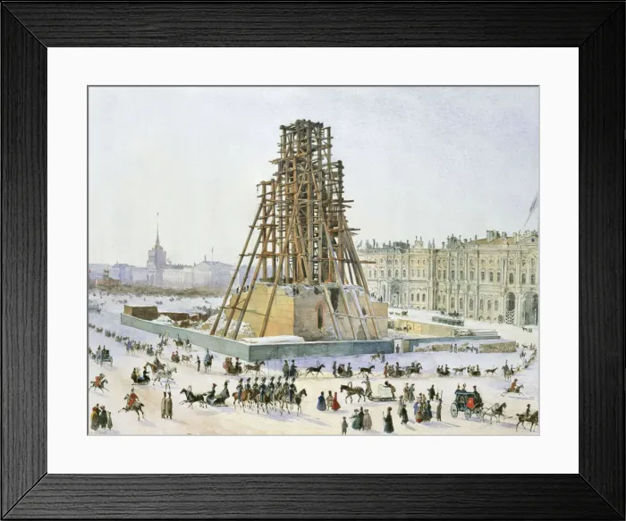 Framed Print : The Alexander Column in scaffolds, 1833 Framed Print : The Alexander Column in scaffolds, 1833
