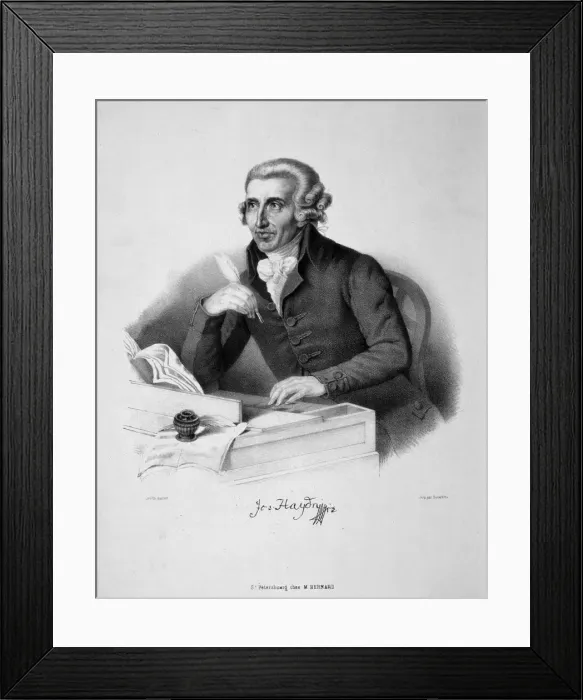 Framed Print : Portrait of the composer Joseph Haydn (1732-1809), 18th century Framed Print : Portrait of the composer Joseph Haydn (1732-1809), 18th century