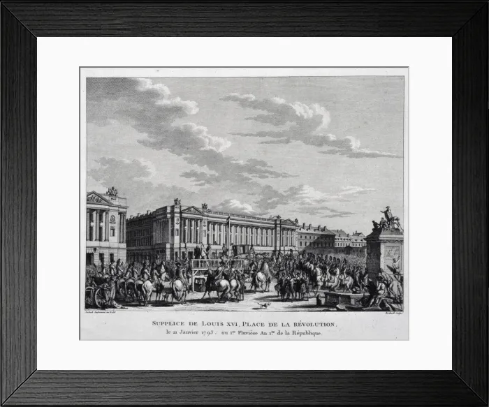 Framed Print : The Execution of Louis XVI in the Place de la Revolution on 16th October 1793, (1793) Framed Print : The Execution of Louis XVI in the Place de la Revolution on 16th October 1793, (1793)