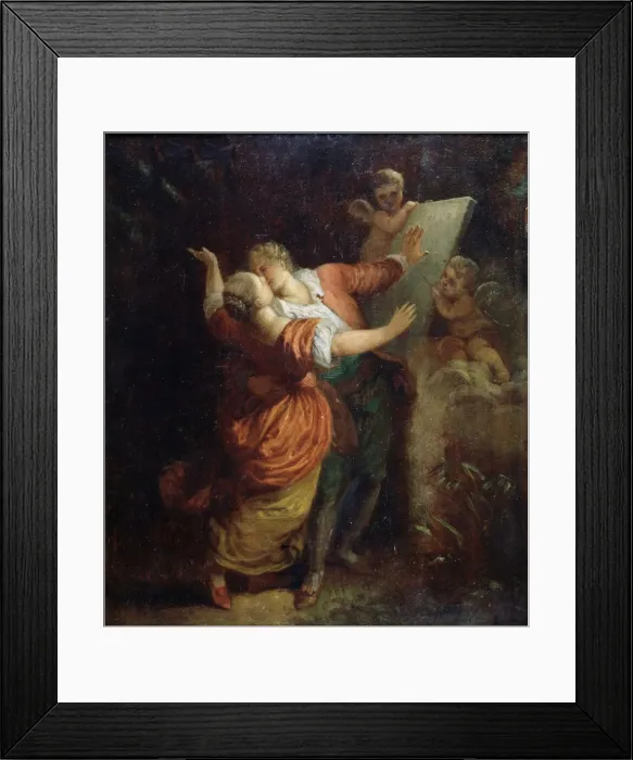Framed Print : Oath to Love, middle of the 18th century Framed Print : Oath to Love, middle of the 18th century