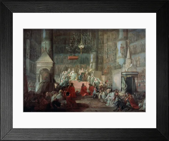 Framed Print : The Coronation of the Empress Catherine II of Russia on 12th September 1762, 1777 Framed Print : The Coronation of the Empress Catherine II of Russia on 12th September 1762, 1777