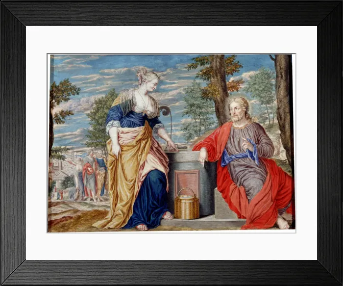 Framed Print : Christ and Samaritan woman at Jacobs Well Framed Print : Christ and Samaritan woman at Jacobs Well
