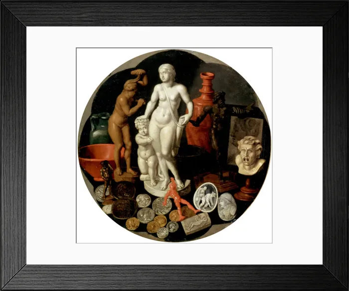 Framed Print : Still Life with a Collection of Curiosities, 17th century Framed Print : Still Life with a Collection of Curiosities, 17th century