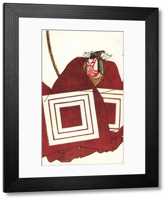 Framed Print : Ichikawa Danjuro V in the Shibaraku role as Kato Shigemitsu, at the Nakamura-za, 1782 Framed Print : Ichikawa Danjuro V in the Shibaraku role as Kato Shigemitsu, at the Nakamura-za, 1782