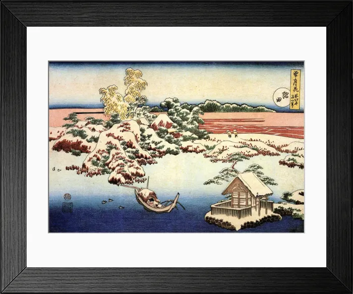 Framed Print : Snowscape by the Sumida River, c1832 Framed Print : Snowscape by the Sumida River, c1832
