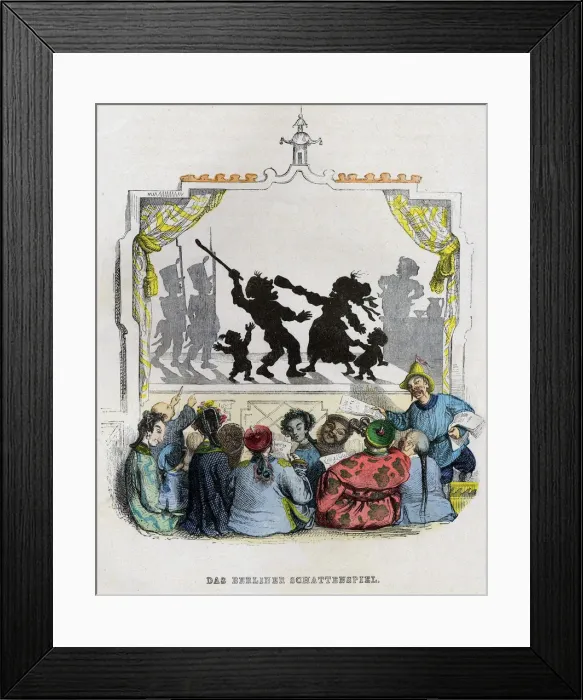 Framed Print : The Berlin Shadowplay, 1840s Framed Print : The Berlin Shadowplay, 1840s