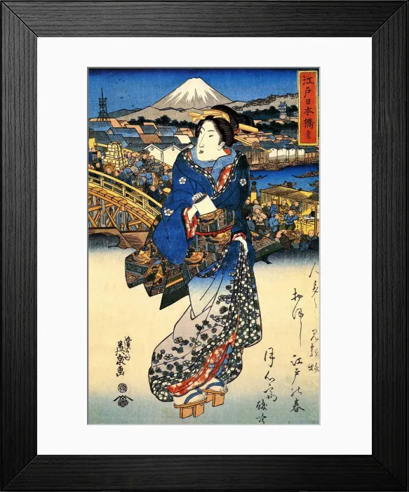 Framed Print : Nihonbashi in Edo, 1852 Framed Print : Nihonbashi in Edo, 1852
