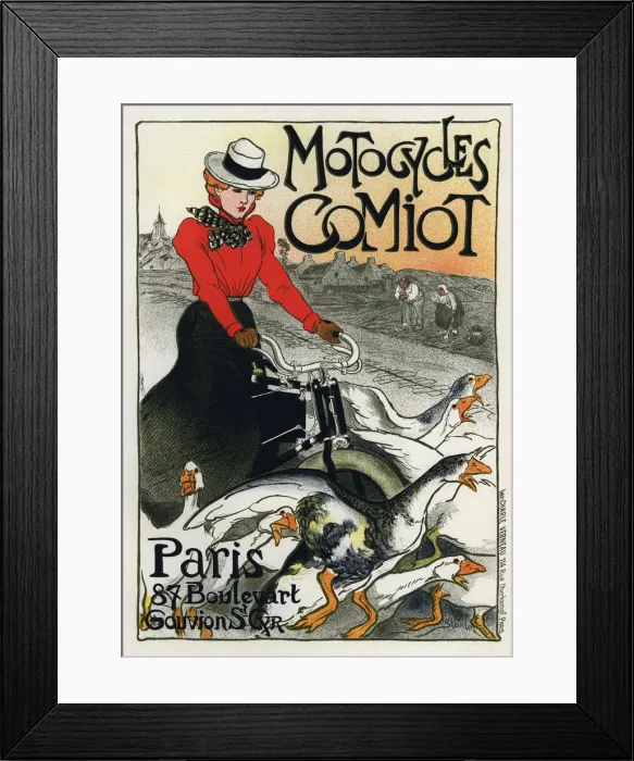 Framed Print : Motocycles Comiot, advertising poster, 1899 Framed Print : Motocycles Comiot, advertising poster, 1899