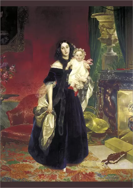 Maria Arkadyevna (Stolypina) Beck (1819-1889) with her Daughter, 1840