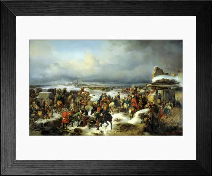 Framed Print : The capture of the Prussian fortress of Kolberg on 16th December 1761, 1852 Framed Print : The capture of the Prussian fortress of Kolberg on 16th December 1761, 1852