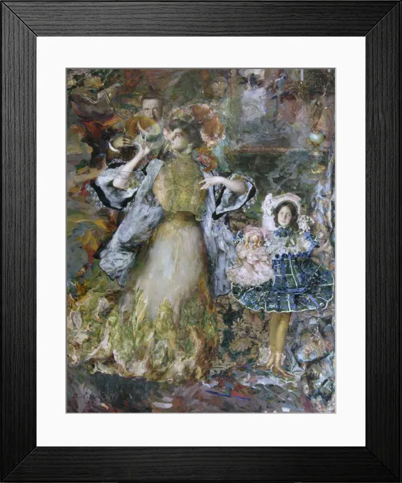 Framed Print : Self-portrait with wife and daughter, 1910 Framed Print : Self-portrait with wife and daughter, 1910