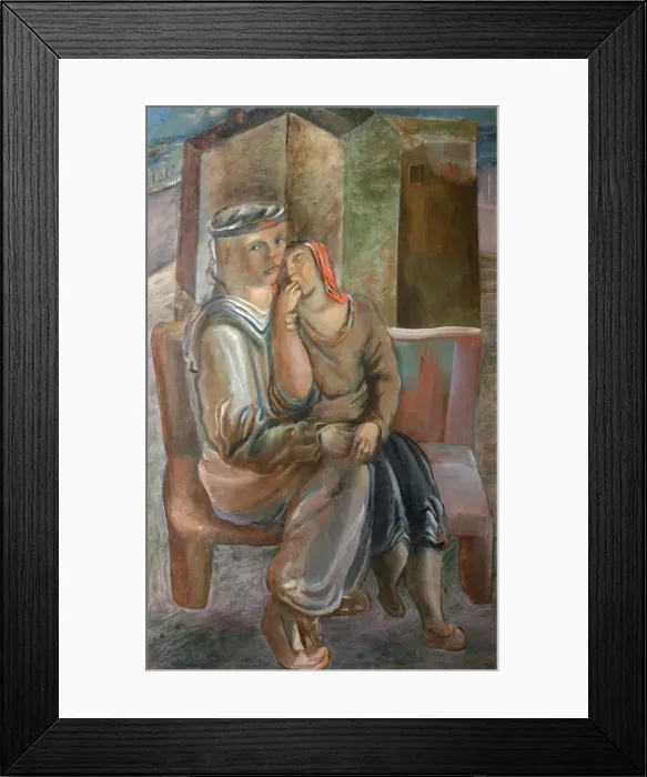 Framed Print : Sailor with Girl, 1920s Framed Print : Sailor with Girl, 1920s