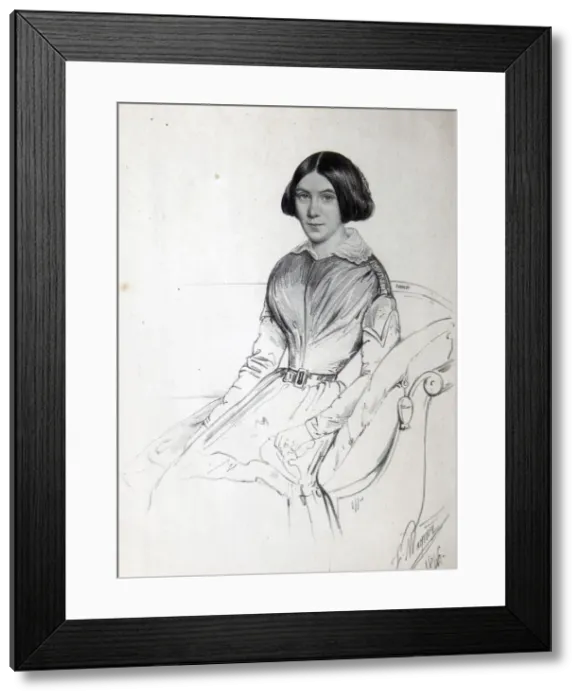 Framed Print : Portrait of Ekaterina Martynova, sister of Nikolay Martynov, 1846