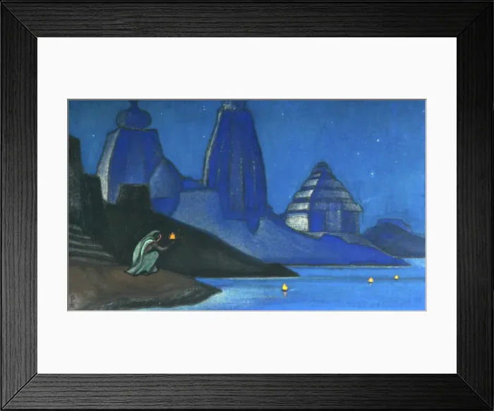Framed Print : Flame of Happiness (Lights on the Ganges), 1947 Framed Print : Flame of Happiness (Lights on the Ganges), 1947
