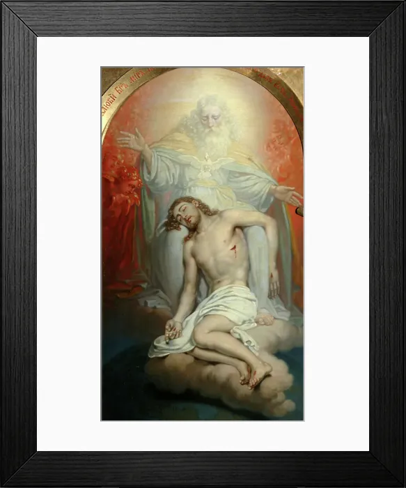 Framed Print : God the Father lamenting over the dead Christ Framed Print : God the Father lamenting over the dead Christ