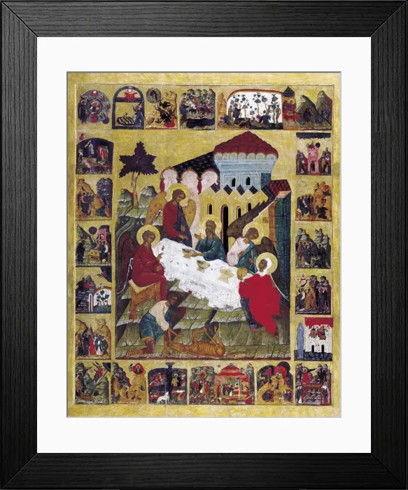 Framed Print : The Old Testament Trinity with Scenes from Genesis, c1580 Framed Print : The Old Testament Trinity with Scenes from Genesis, c1580